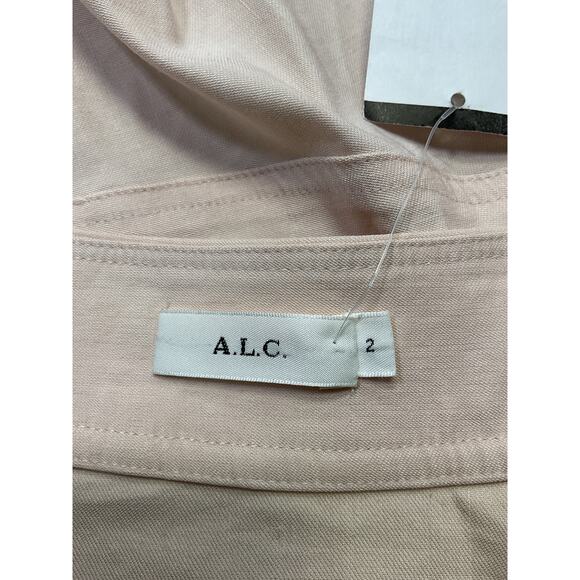 A.L.C. 'Amalie' Pink Linen Denim Wrap Skirt Size 2 - NWT - Picture 4 of 5